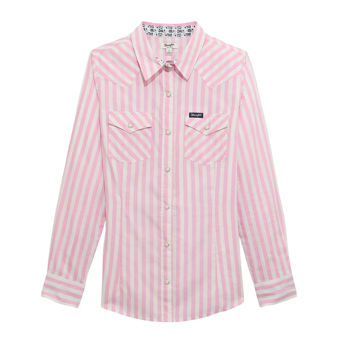 Wrangler Women's Pink Stripe Dress Shirt