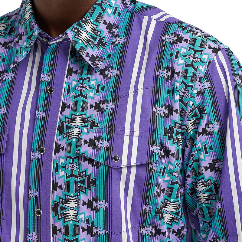 Wrangler Men's Checotah Purple Aztec Shirt