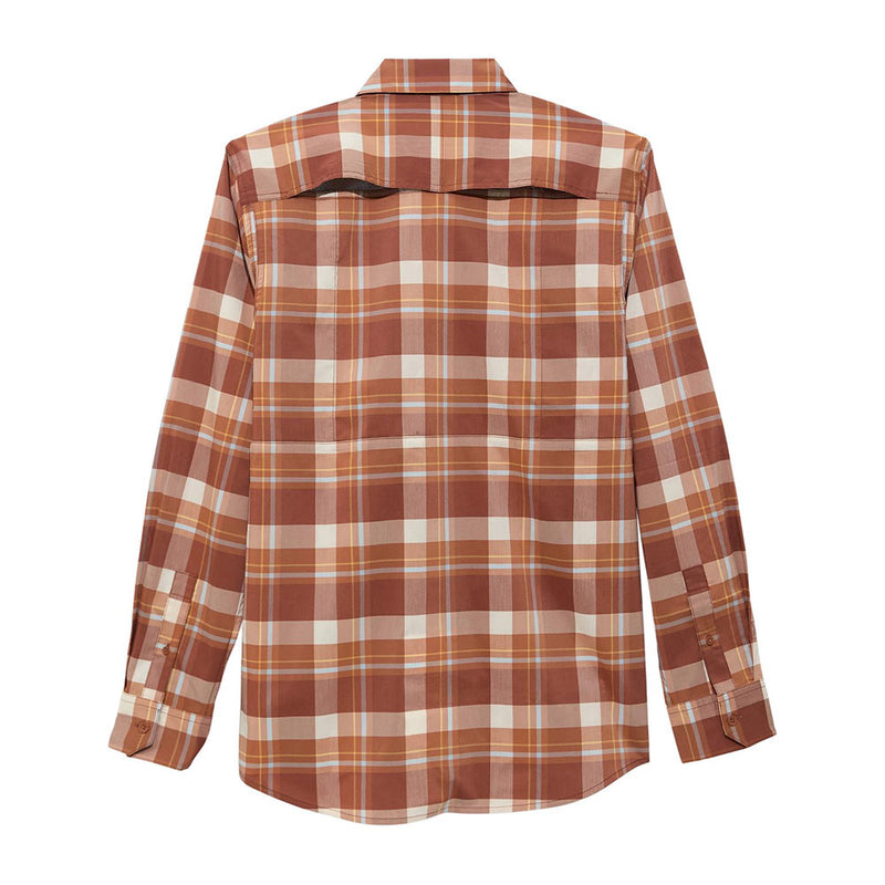 Wrangler Men's Mahogany Check Hike To Fish ATG Shirt