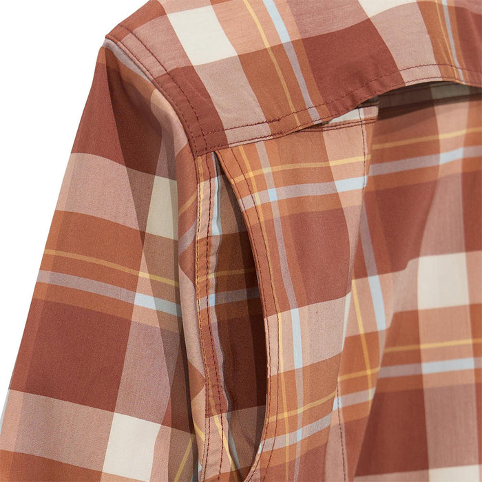 Wrangler Men's Mahogany Check Hike To Fish ATG Shirt