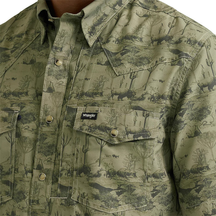 Wrangler Men's Olivine Cactus Performance Shirt