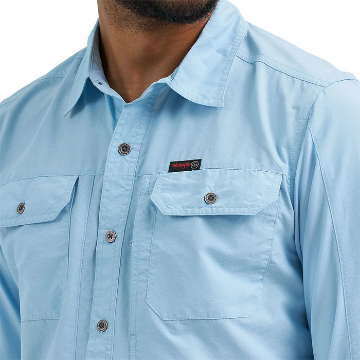 Wrangler Men's Cerulean Mixed Material Shirt