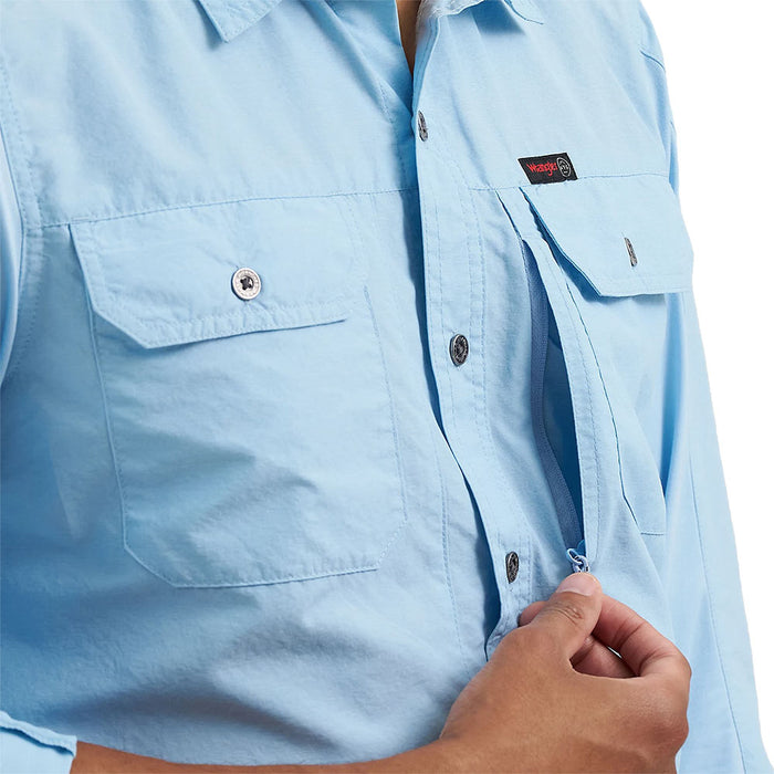 Wrangler Men's Cerulean Mixed Material Shirt