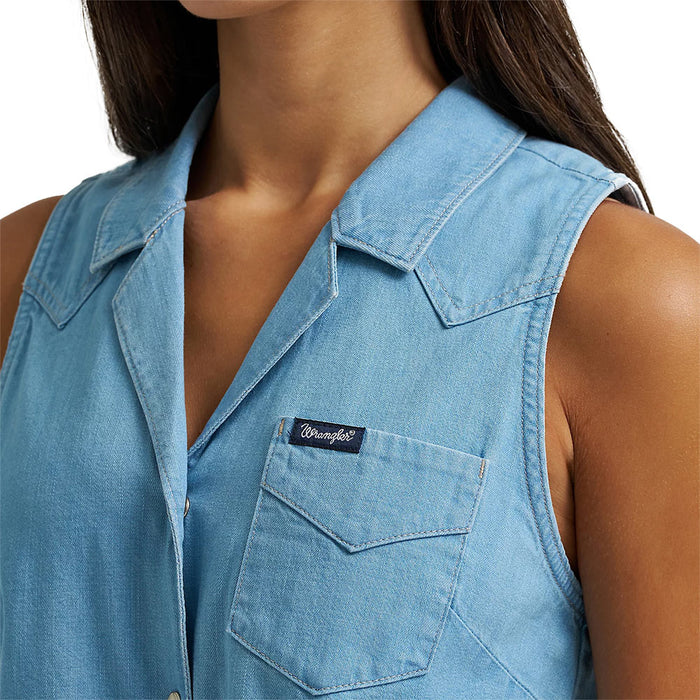 Wrangler Women's Denim Front Tie Shirt