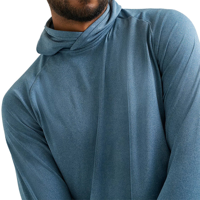 Wrangler Men's Blue Opal Hooded Sun Tee Shirt