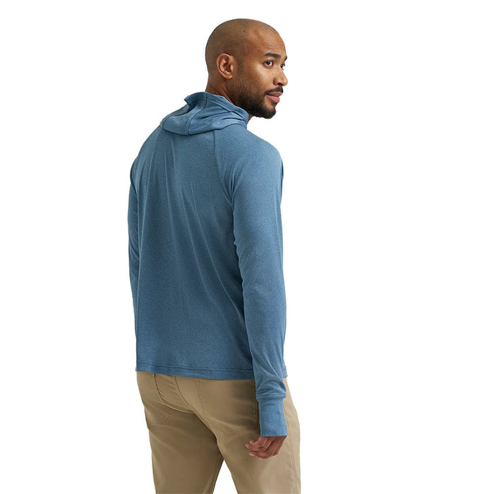 Wrangler Men's Blue Opal Hooded Sun Tee Shirt