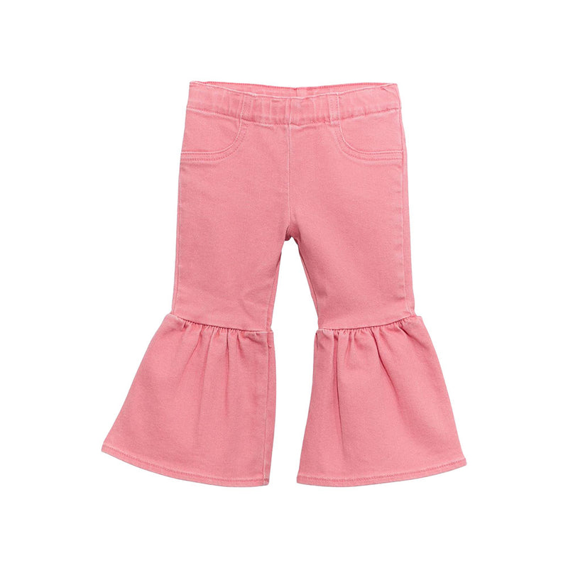 Wrangler Girl's Infant Pink Pull Up Flare Jean