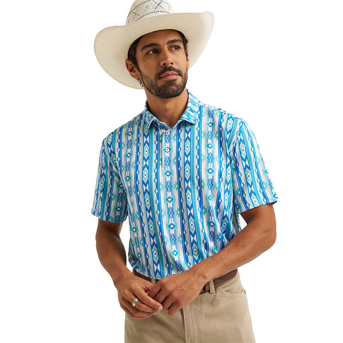 Wrangler Men's Checotah Turquoise Performance Polo