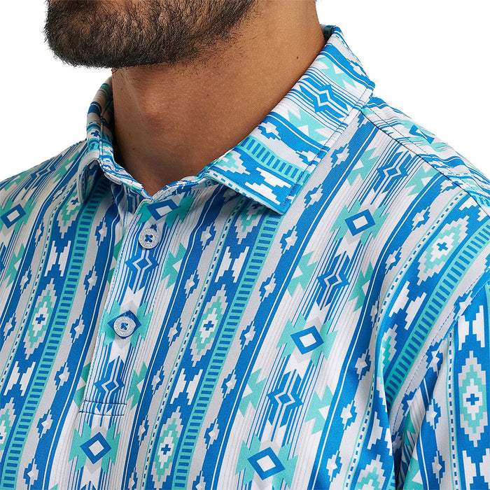 Wrangler Men's Checotah Turquoise Performance Polo