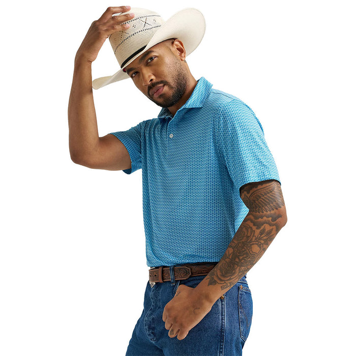 Wrangler Men's Airy Blue Performance Polo