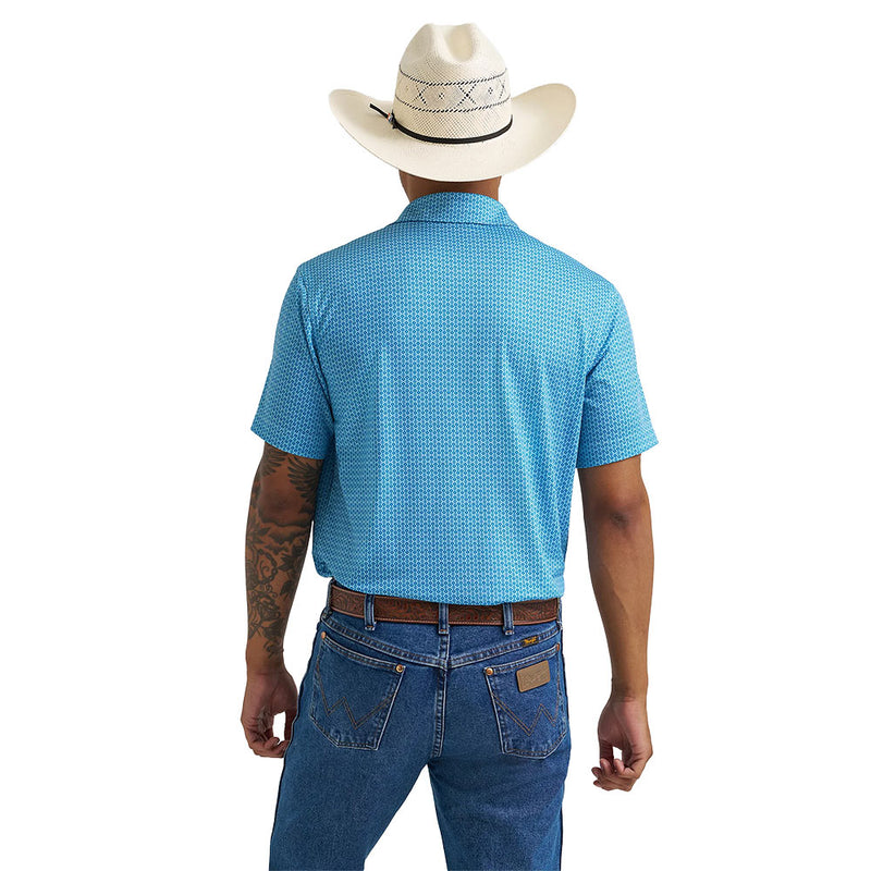 Wrangler Men's Airy Blue Performance Polo