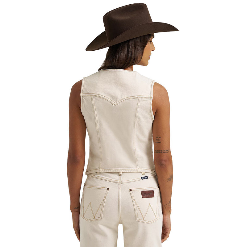 Wrangler Women's White Denim Vest