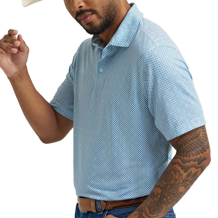 Wrangler Men's Vallarta Blue Performance Polo