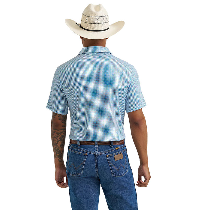 Wrangler Men's Vallarta Blue Performance Polo