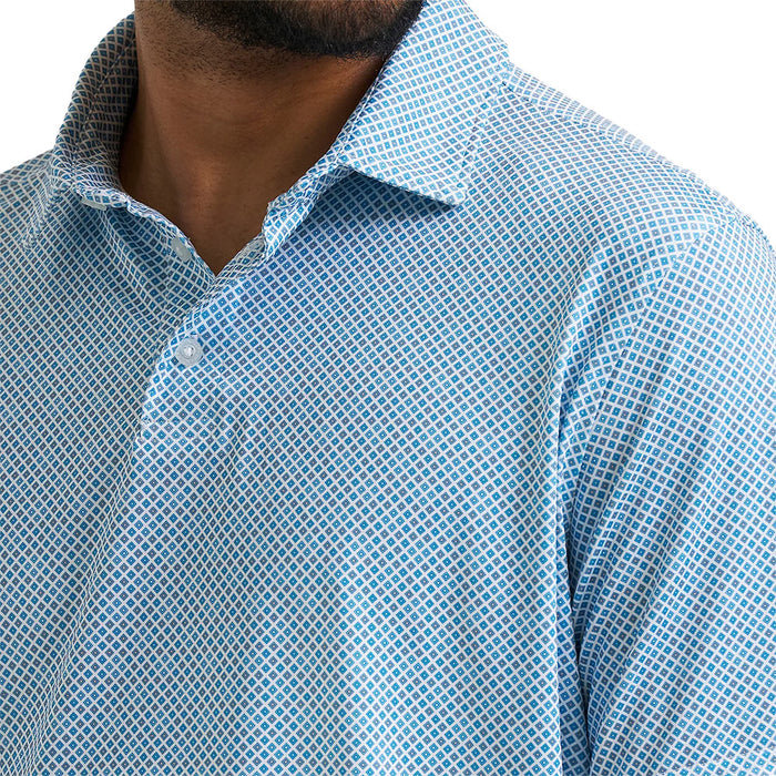 Wrangler Men's Vallarta Blue Performance Polo