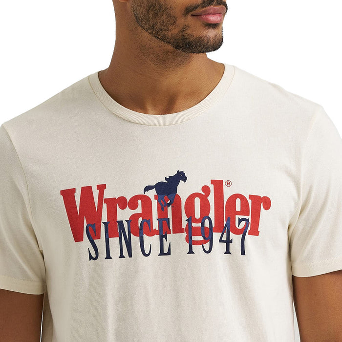 Wrangler Men's Since 1947 Logo Antique White Tee Shirt