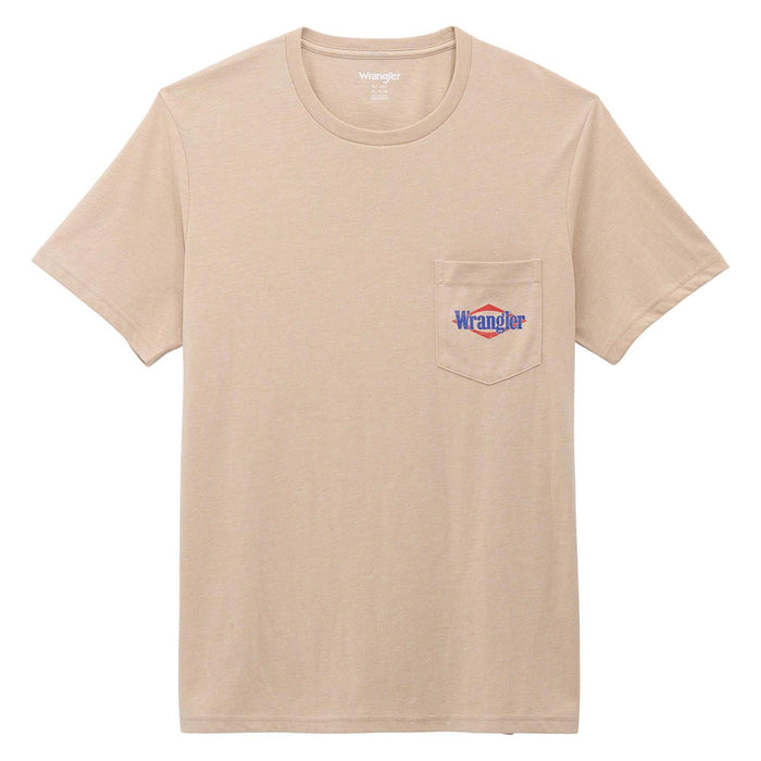 Wrangler Men's Oxford Tan Bold Logo Tee Shirt
