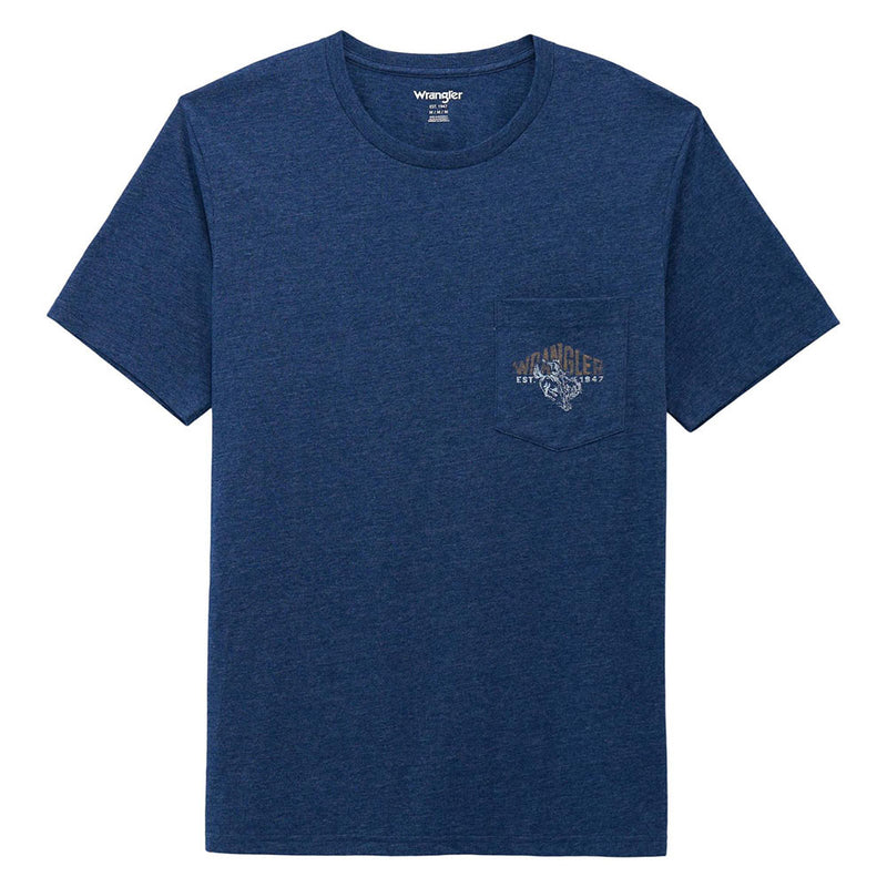 Wrangler Men's Dark Sapphire Bucking Horse Logo Tee Shirt