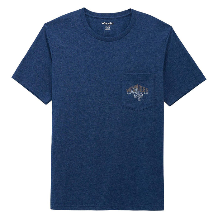 Wrangler Men's Dark Sapphire Bucking Horse Logo Tee Shirt