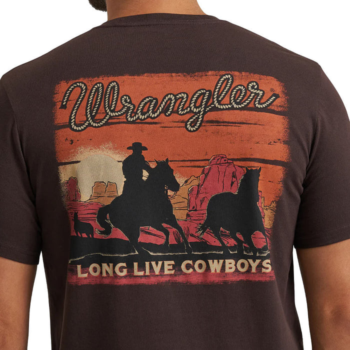 Wrangler Men's Roping Long Live Cowboys Mole Tee Shirt