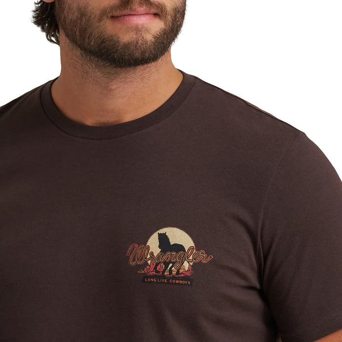 Wrangler Men's Roping Long Live Cowboys Mole Tee Shirt