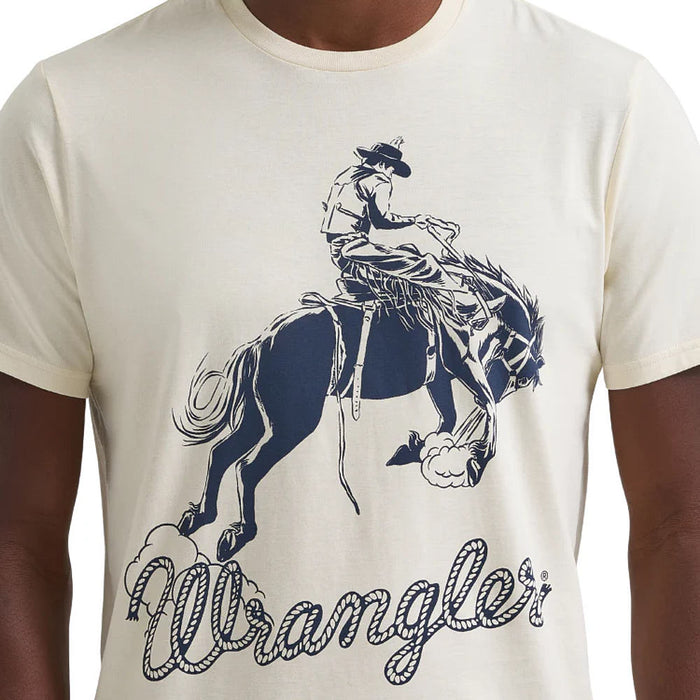 Wrangler Men's Bucking Horse Antique White Tee Shirt