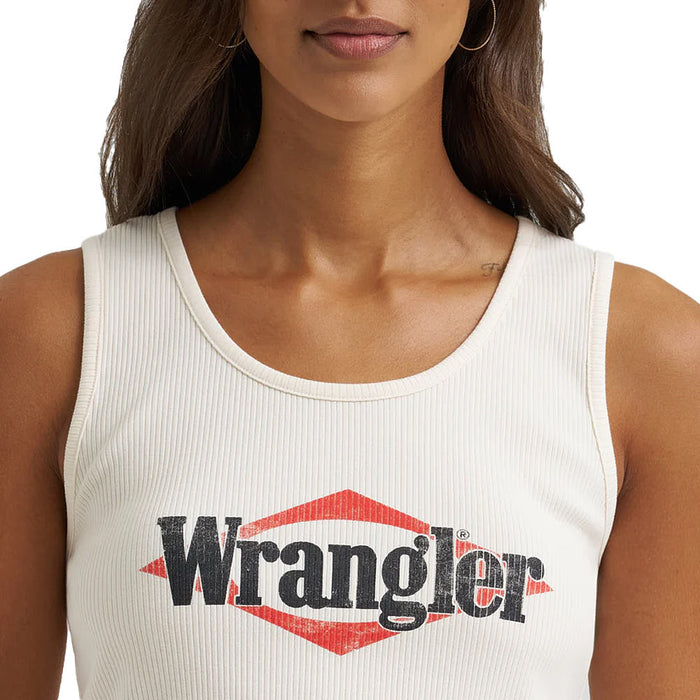 Wrangler Women's Logo Whisper White Tank