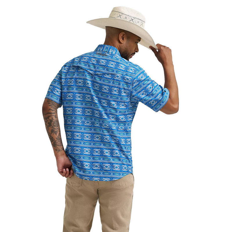 Wrangler Men's Checotah Cerulean ATG Performance Shirt