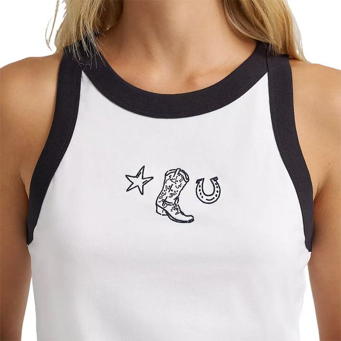 Wrangler Women's Worn White Western Icon Tank