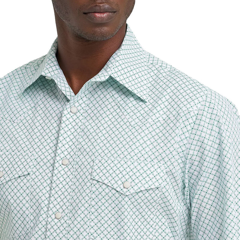 Wrangler Men's 20X Competition Green Print Shirt