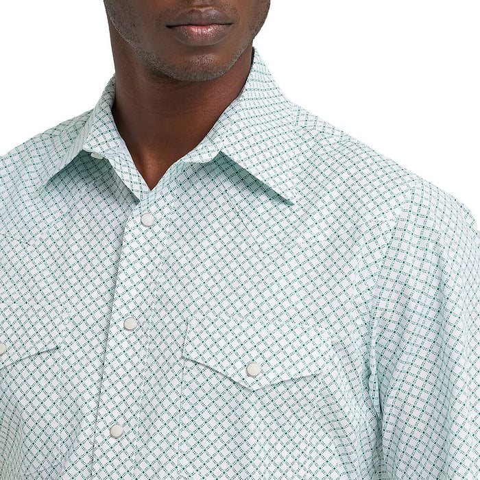 Wrangler Men's 20X Competition Green Print Shirt