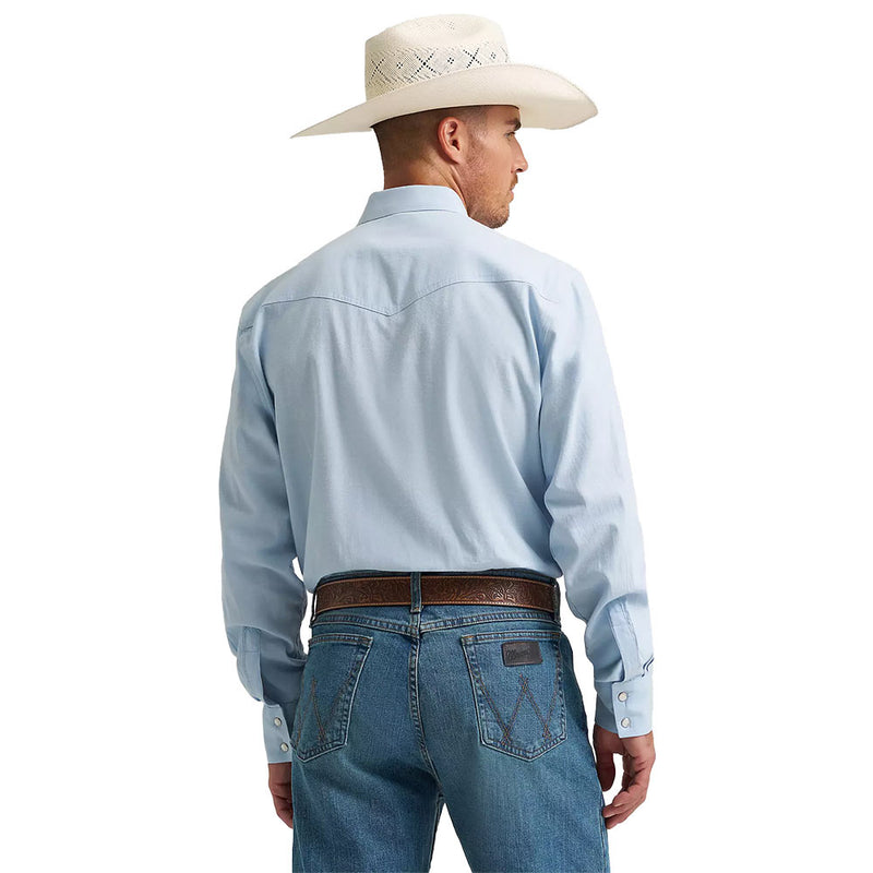 Wrangler Cody Johnson Blue Solid Snap Shirt