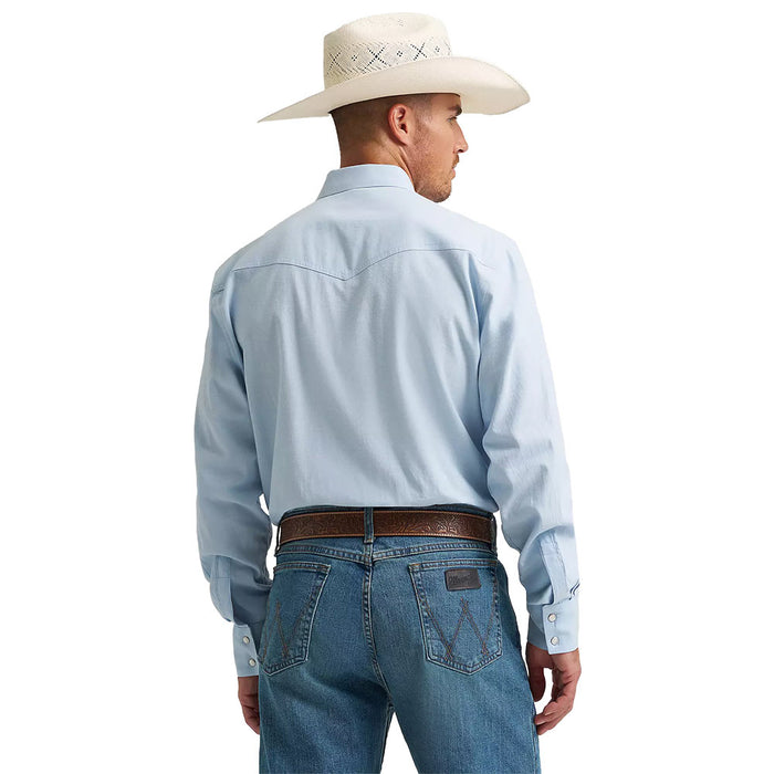 Wrangler Cody Johnson Blue Solid Snap Shirt