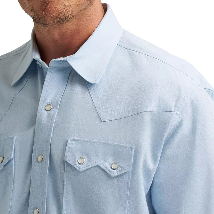 Wrangler Cody Johnson Blue Solid Snap Shirt