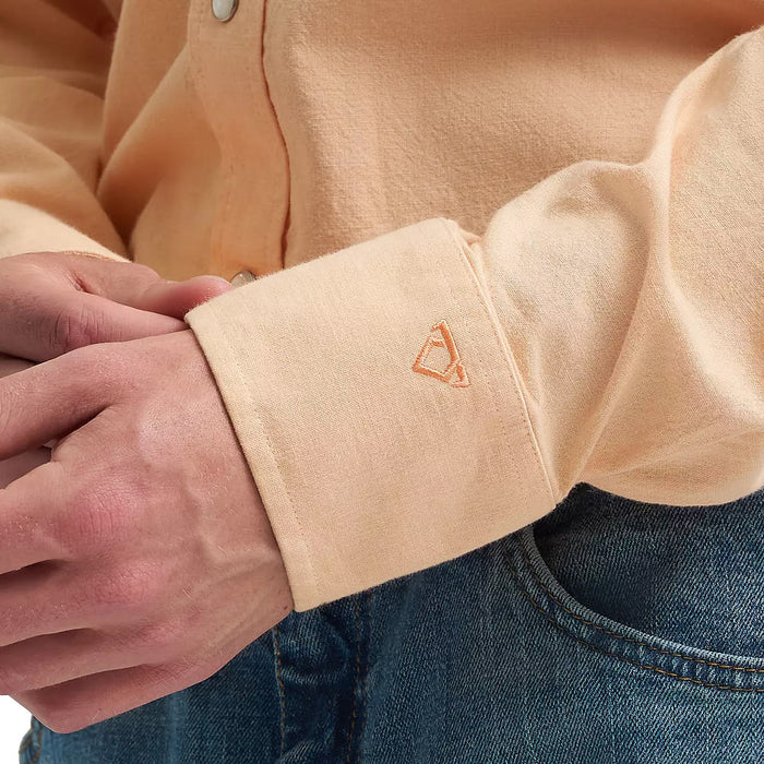 Wrangler Men's Cody Johnson Peach Solid Snap Shirt
