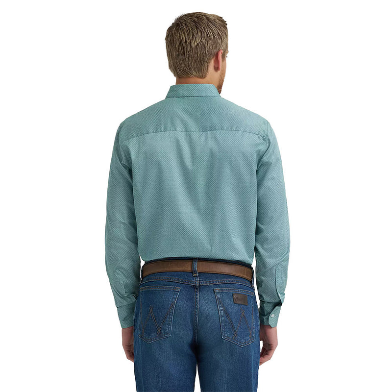 Wrangler Men's Cody Johnson Green Printed Long Sleeve Shirt