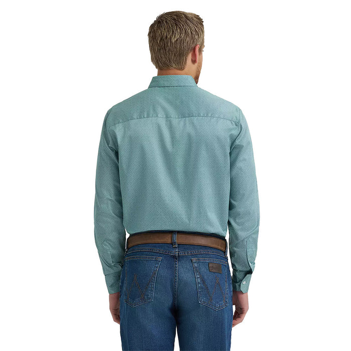 Wrangler Men's Cody Johnson Green Printed Long Sleeve Shirt