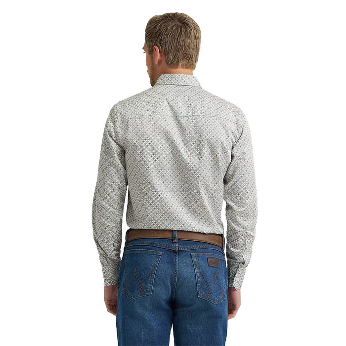Wrangler Men's Cody Johnson Green Print Long Sleeve Shirt