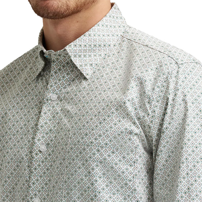 Wrangler Men's Cody Johnson Green Print Long Sleeve Shirt