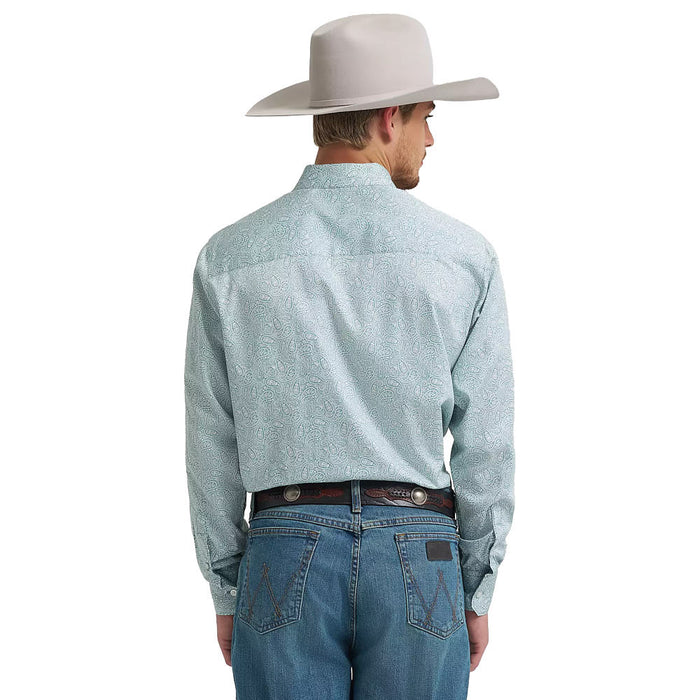 Wrangler Men's Cody Johnson Green Paisley Long Sleeve Shirt