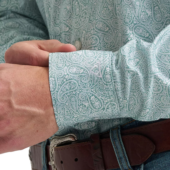 Wrangler Men's Cody Johnson Green Paisley Long Sleeve Shirt