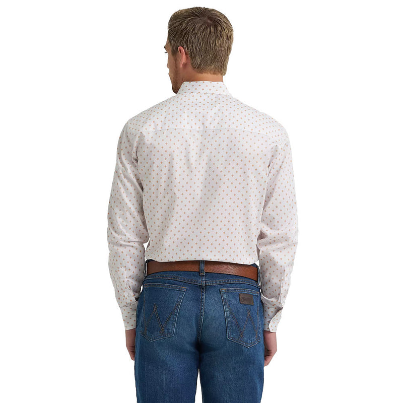 Wrangler Men's Cody Johnson Peach Diamond Long Sleeve Shirt