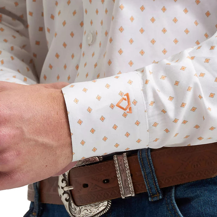 Wrangler Men's Cody Johnson Peach Diamond Long Sleeve Shirt