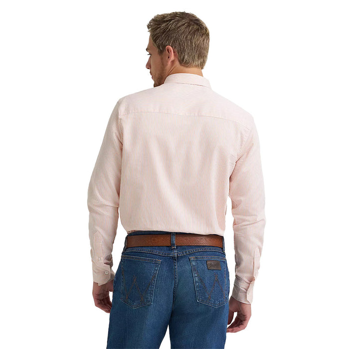 Wrangler Men's Cody Johnson Peach Stripe Long Sleeve Shirt