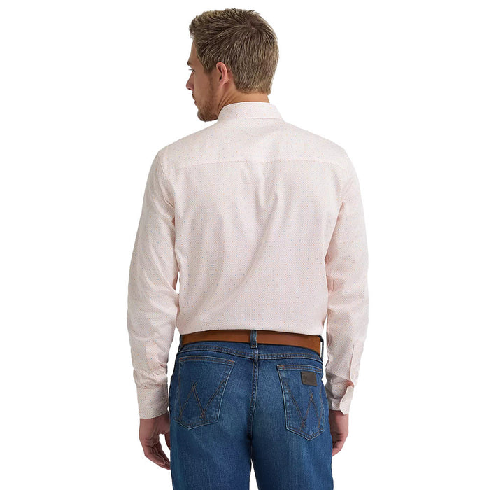 Wrangler Men's Cody Johnson Peach Dot Print Long Sleeve Shirt