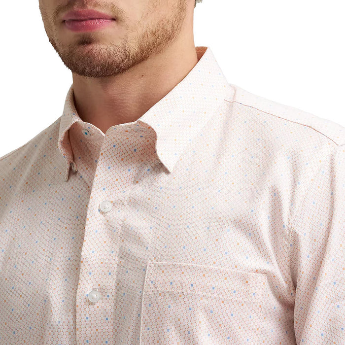 Wrangler Men's Cody Johnson Peach Dot Print Long Sleeve Shirt