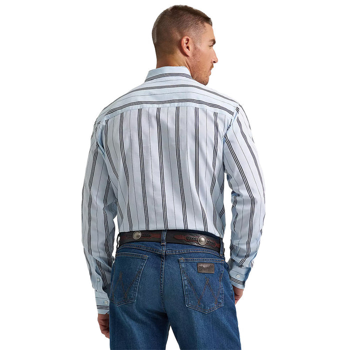 Wrangler Men's Cody Johnson Blue Stripe Long Sleeve Shirt