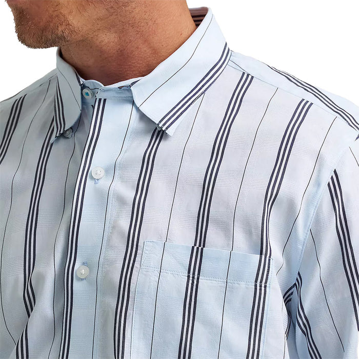 Wrangler Men's Cody Johnson Blue Stripe Long Sleeve Shirt