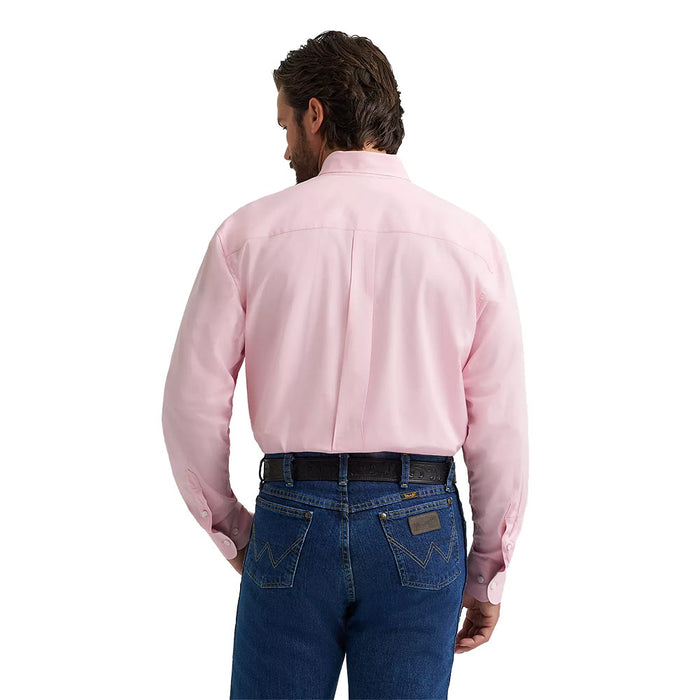 Wrangler Men's George Strait Pink Long Sleeve Print Shirt