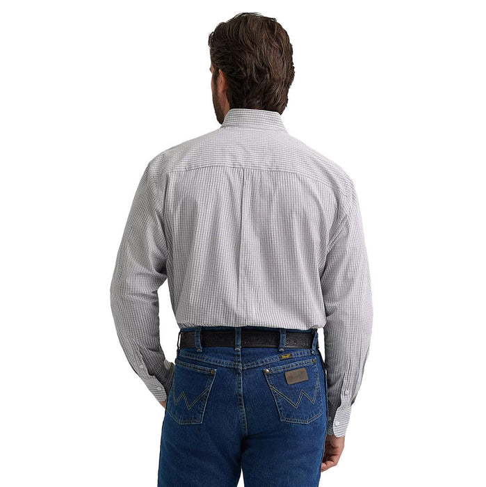 Wrangler Men's George Strait Grey Plaid Shirt